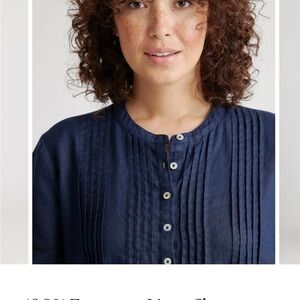 Quince Navy 100% linen dress, excellent condition, size xs